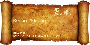 Román Adrián névjegykártya